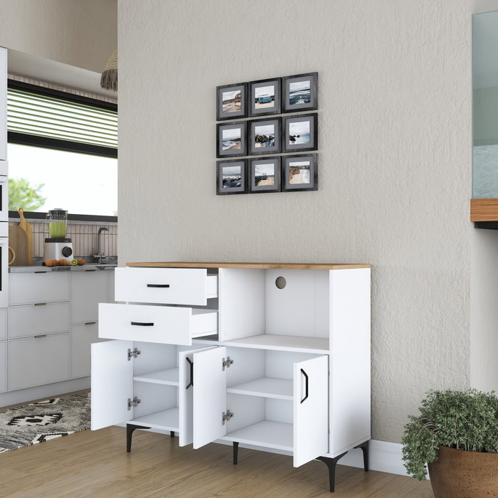 Hanah Home Gabinete Multipropósito Blanco y Nuez